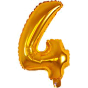 12 INCH AIRFILLED GOLD FOIL BALLOON NUMBERS 1CTP