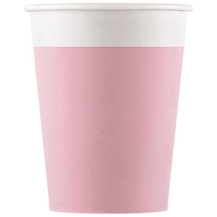 8 Piece Solid Paper Cups 200ml