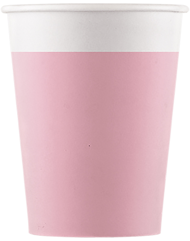 SOLID PINK PAPER CUPS 200ML 8CT