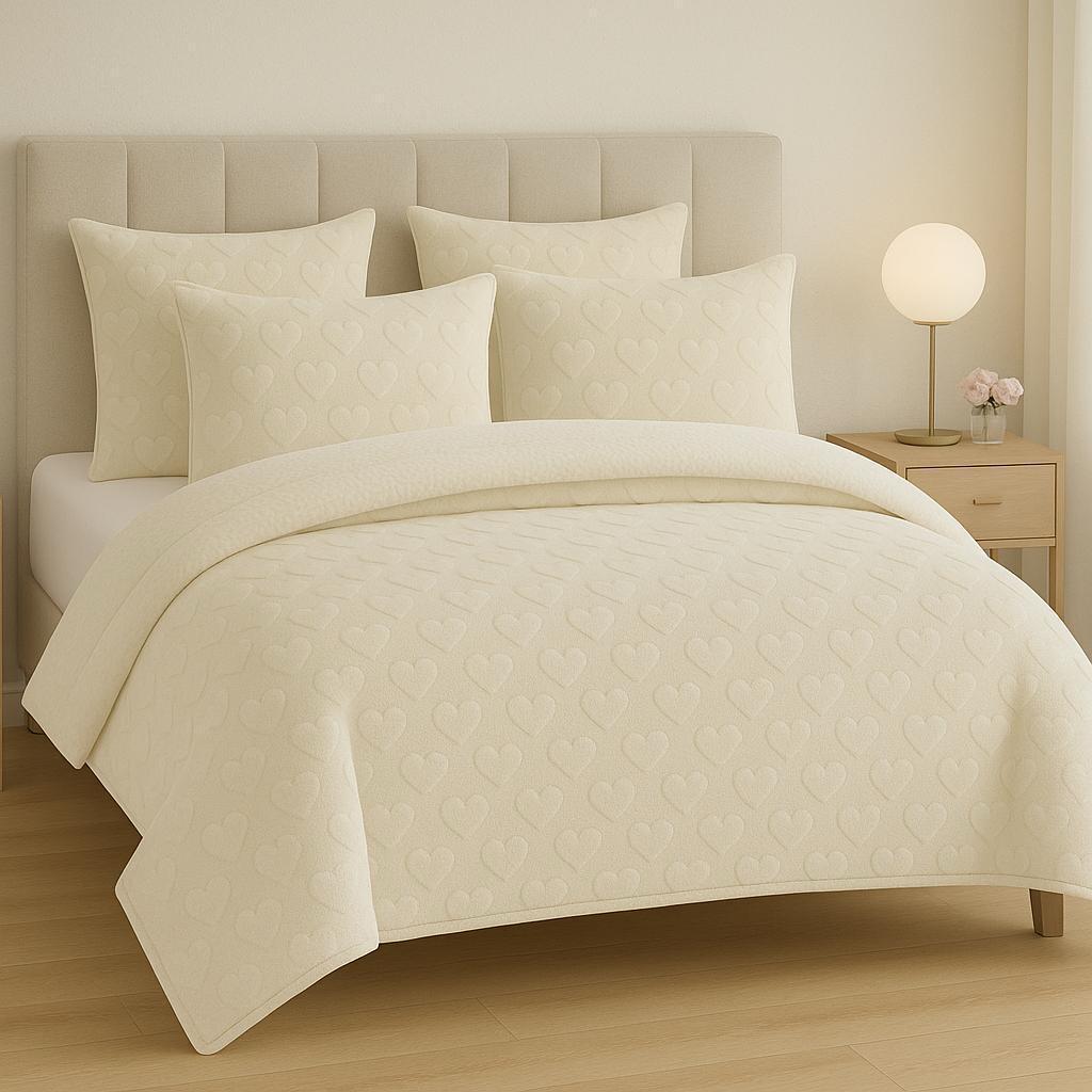 Heart Fleece Comforter