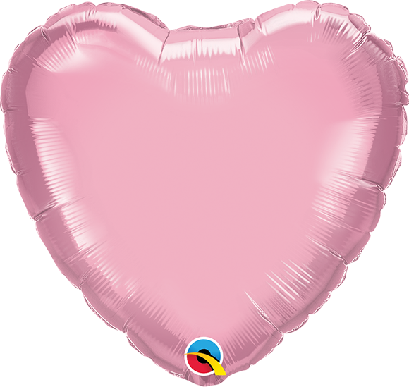 9 INCH FOIL PEARL PINK HEART PLAIN 1CTL