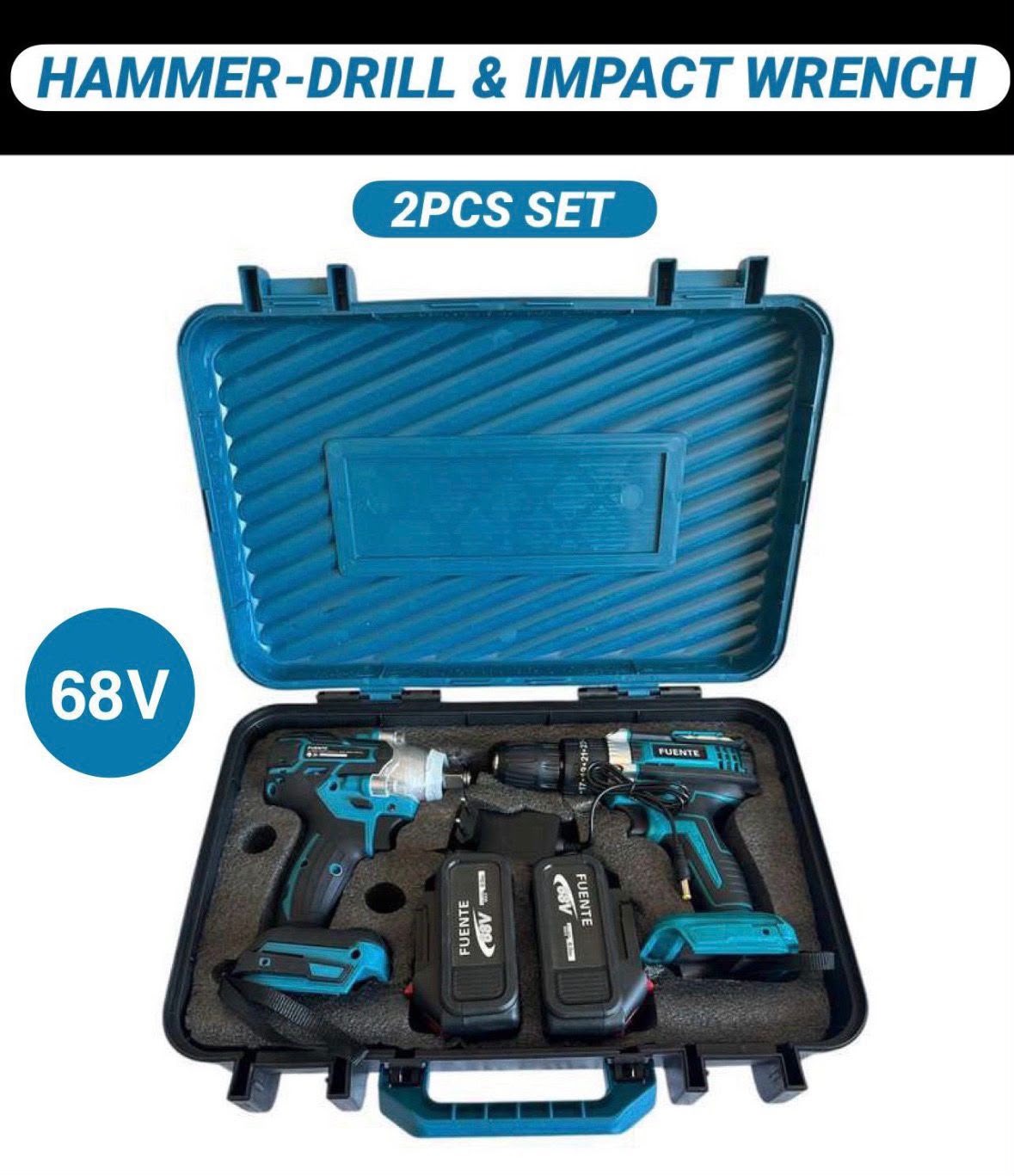 Hammer-Drill & Impact Wrench 2pcs Set