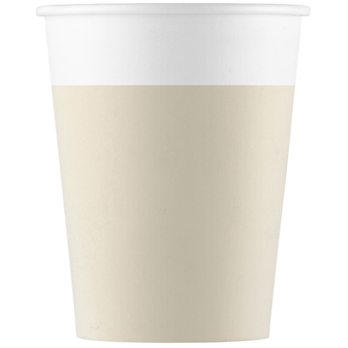 8 Piece Solid Paper Cups 200ml
