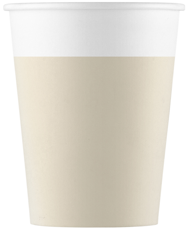 SOLID BEIGE PAPER CUPS 200ML 8CT