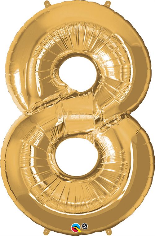 34 INCH FOIL NUMBER 8 METALLIC GOLD 1CTP