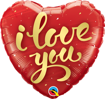 18 INCH FOIL HRT I LOVE YOU GOLD SCRIPT 1CTP