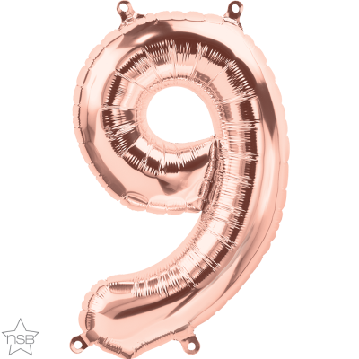 16 IN ROSE GOLD NUMBER 9 AIR FILLED 1CTP