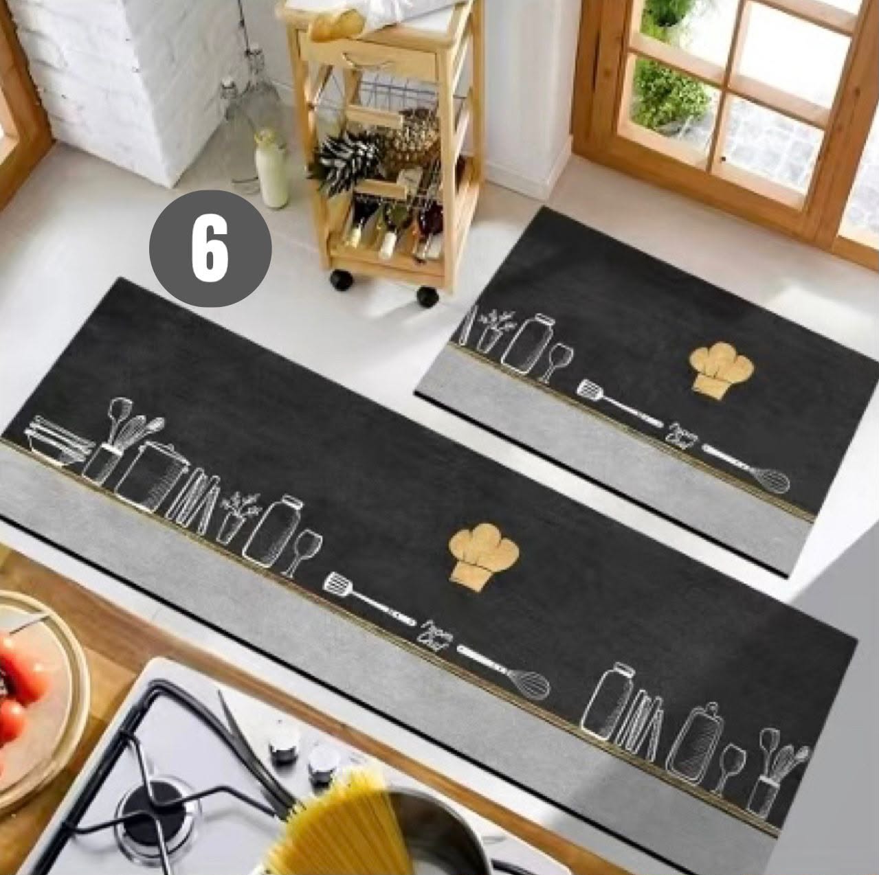 Rubber Kitchen Mats 2 Piece Set