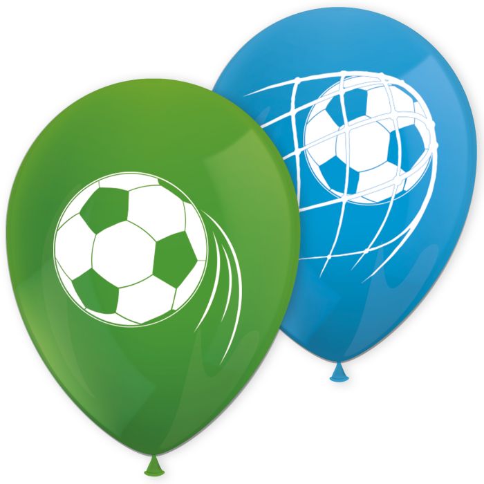11 INCH LATEX RND SOCCER FANS 8CT