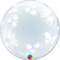 20 INCH DECO BUBBLE BUTTERFLIES&FLOWERS1CTP