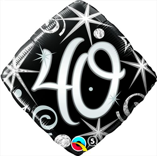 18 INCH FOIL AGE 40 ELEGNT SPARKL N SWIRLS 1CTP