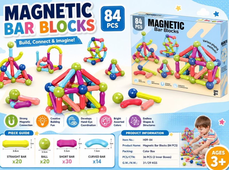 Magnetic Bar Blocks Sets