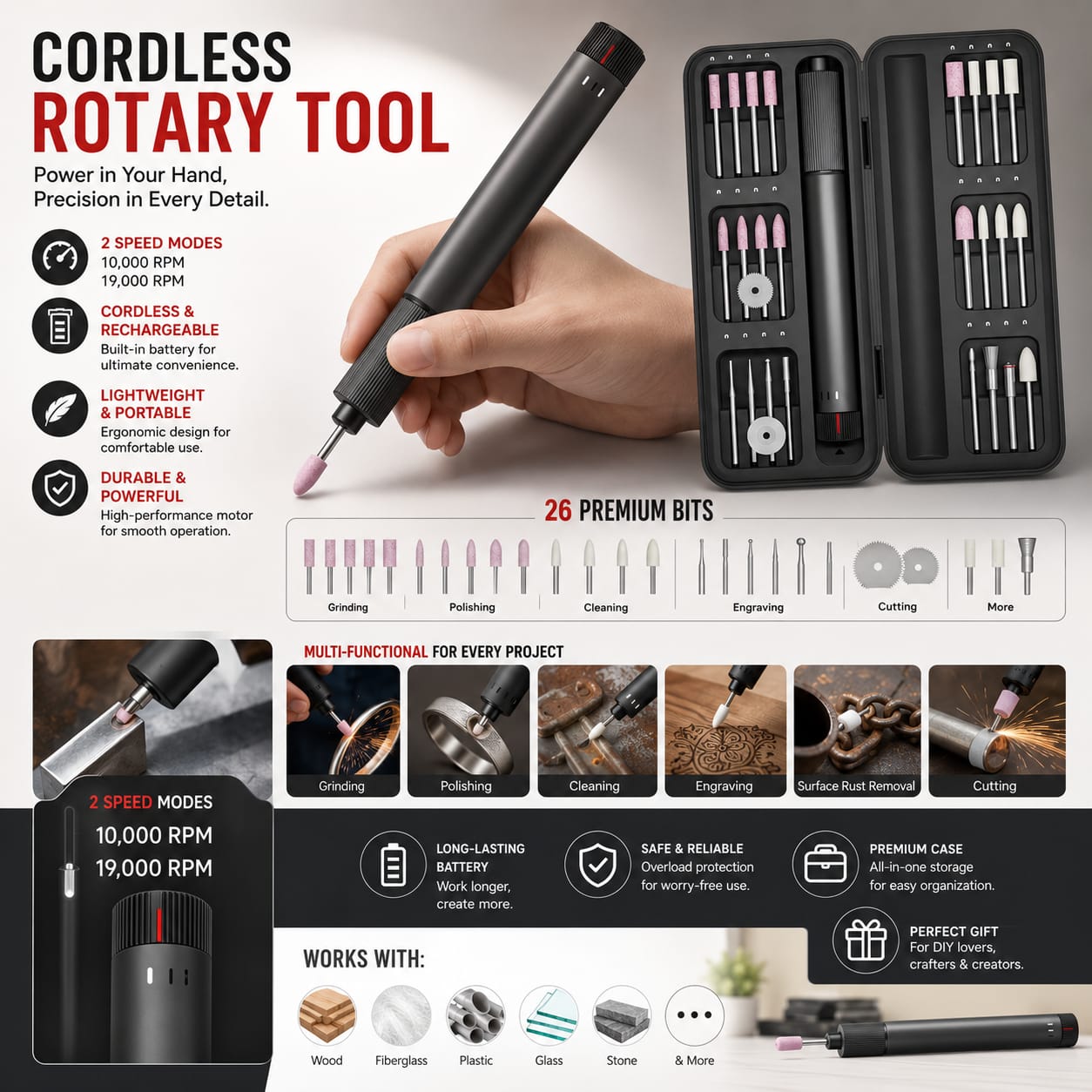 Rechargeable Grinding Pen Kit