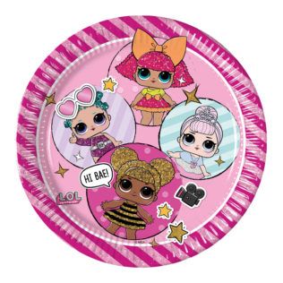 LOL GLITTERRATI PAPER PLATES LARGE 23CM 8CT