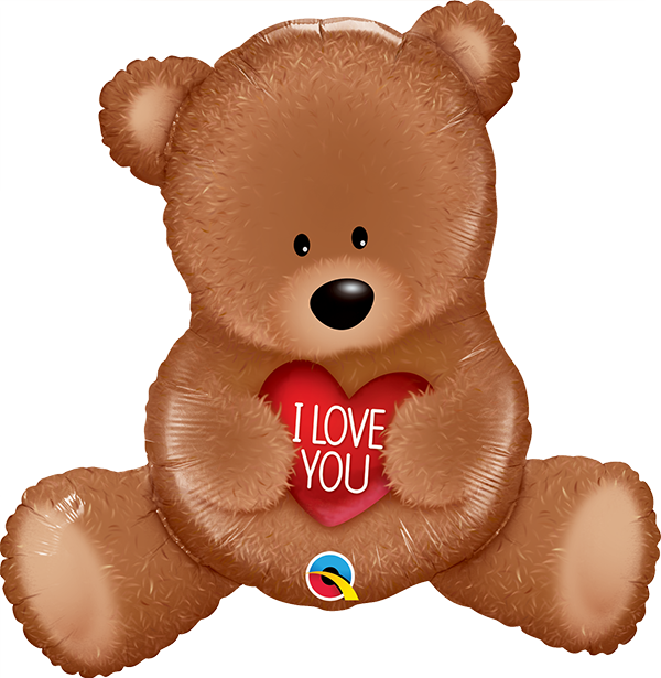 35 INCH FOIL I LOVE YOU TEDDY BEAR 1CTP