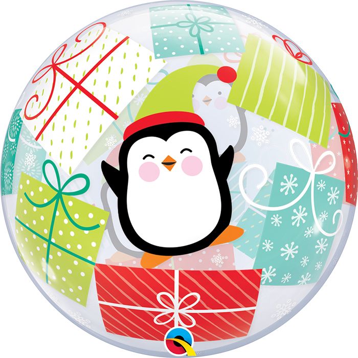 22 INCH SINGLE BUBBLE PENGUINS & PRESENTS 1CTP