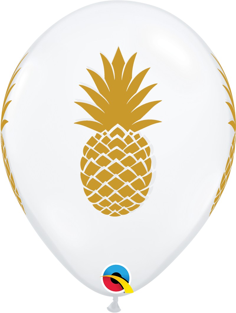 11 INCH LATEX RND DIAMOND CLEAR PINEAPPLE 50CTP