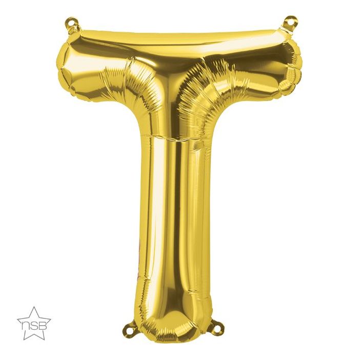 16 IN FOIL GOLD LETTER T AIR FILLED 1CTP