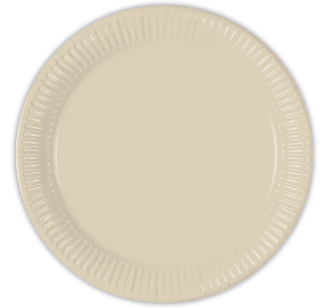 SOLID BEIGE PAPER PLATES LARGE 23CM 8CT
