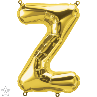 16 IN FOIL GOLD LETTER Z AIR FILLED 1CTP