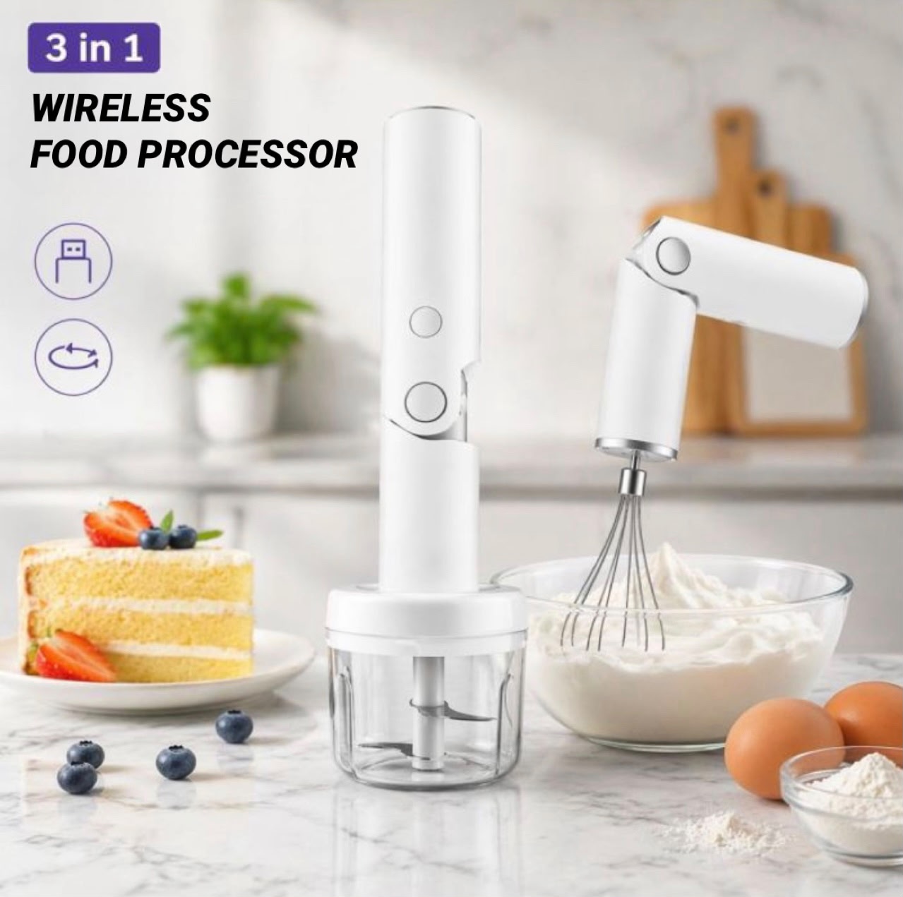3 In 1 Wireless Food Processor