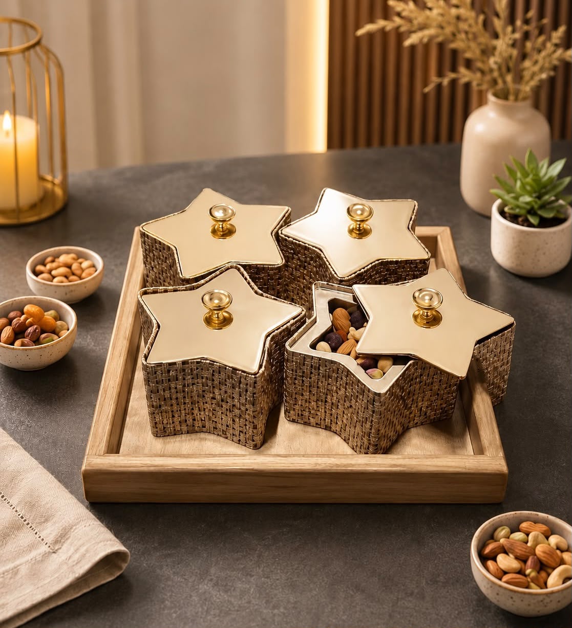 Bamboo Snack Serving Tray