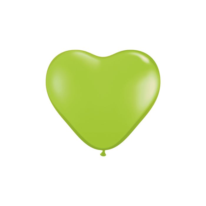 6 INCH LATEX PLAIN HRT LIME GREEN 100CTP