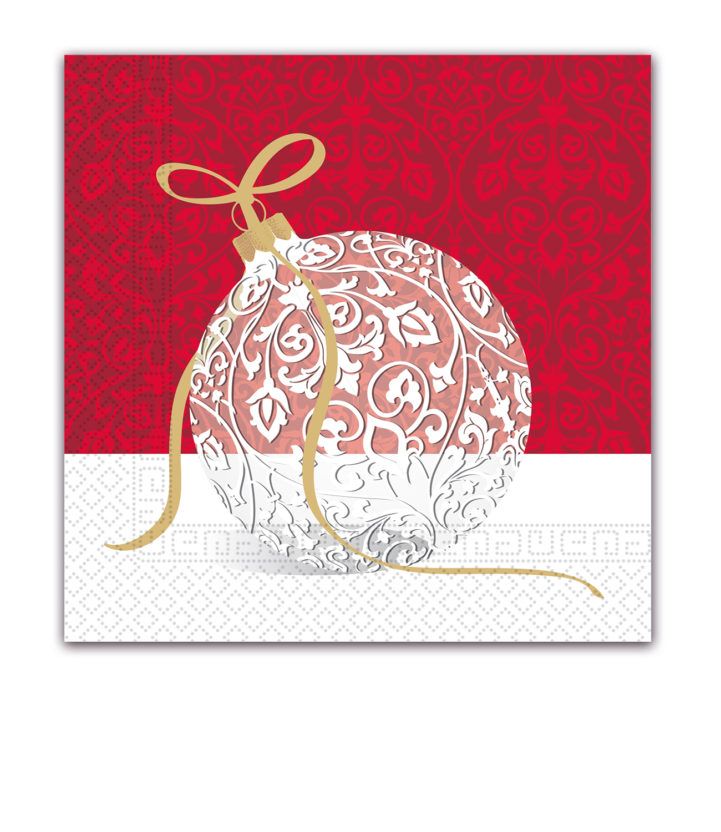 ELEGANT XMAS BALL 3PLY NAPKINS 33X33CM 20CT