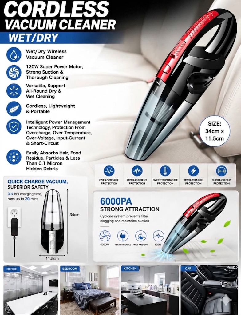Cordless Vacuum Cleaner Wet Dry
