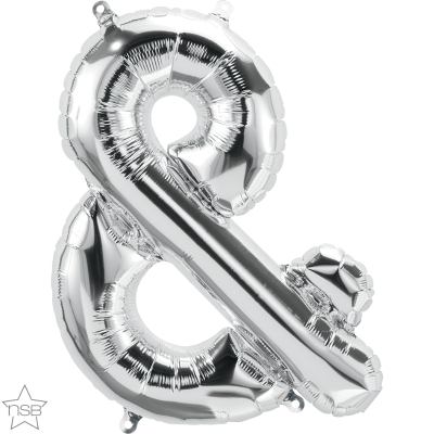 16 IN FOIL AMPERSAND SILVER AIR FILLED 1CTP