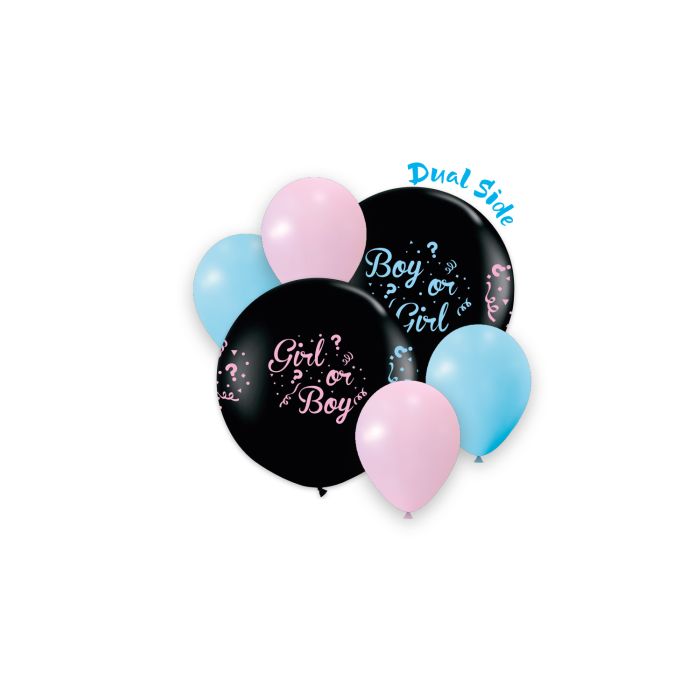GENDER REVEAL BALLOON COMBO X1 80CM + X4 30CM 5CTP