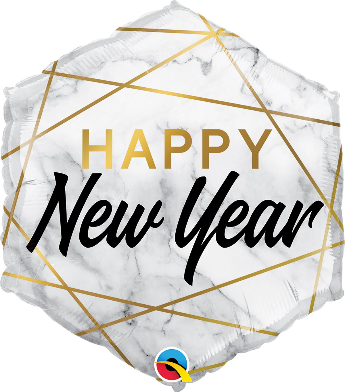 20 INCH HEXAGON HAPPY NEW YEAR MRBLE RECTNGLS 1CTP