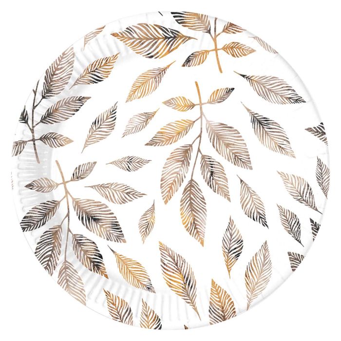 8 Piece Grey Branches Paper Plate 23cm