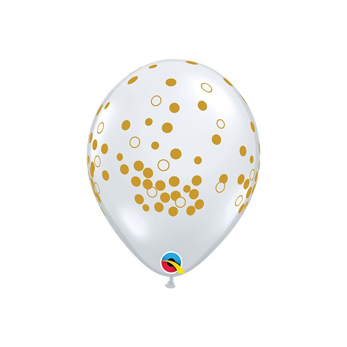 11 INCH LATEX CONFETTI DOTS 50CTP