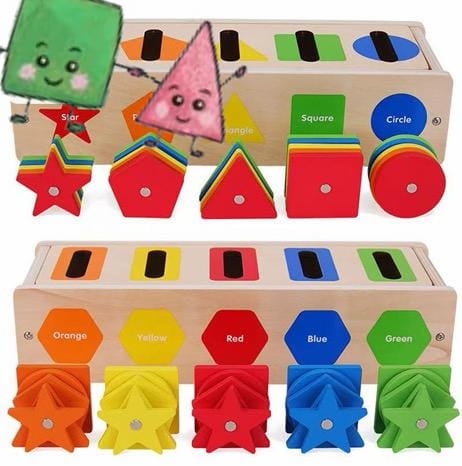 Montessori-Inspired 2-in-1 Wooden Shape & Color Sorting Toy
