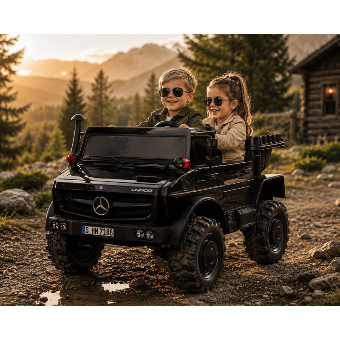 Licensed Mercedes-Benz Unimog Kids Ride On Car 12V 2 Seater