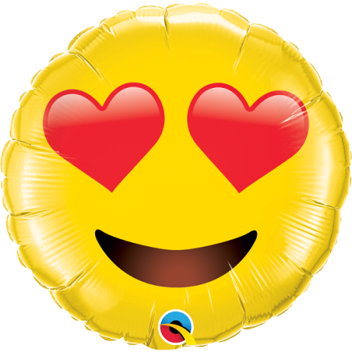 28 INCH SMILEY FACE WITH HEART EYES 1CTP