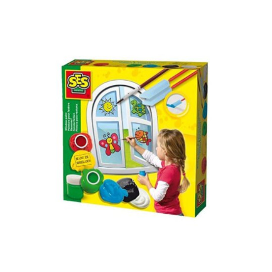 SES Window Paint Set 6 Colours Washable Window Art Paint Kit for Kids