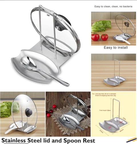 Stainless Steel Lid And Spoon Rest