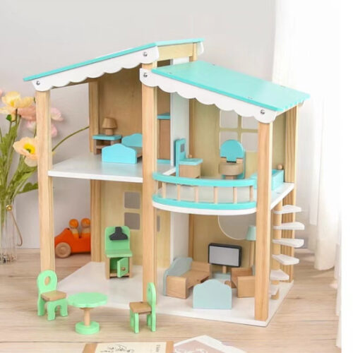 Blue Room Wooden Doll House