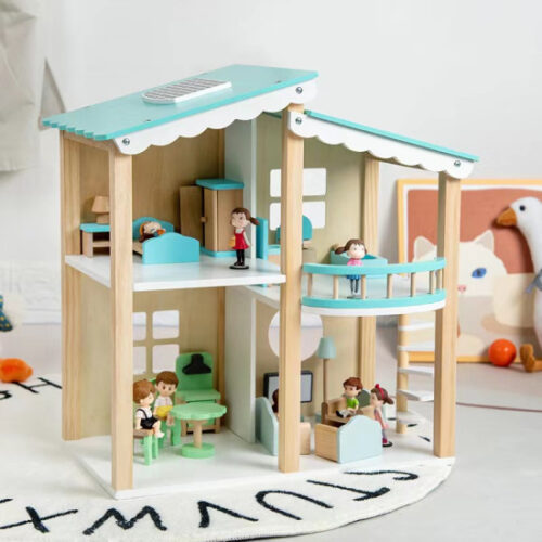 Blue Room Wooden Doll House
