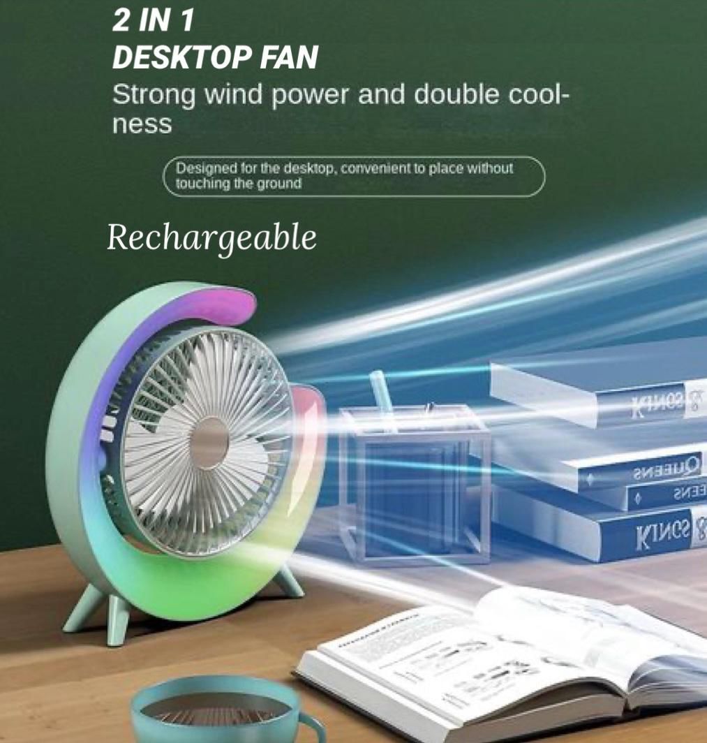 2 In 1 Desktop Rechargeable Fan