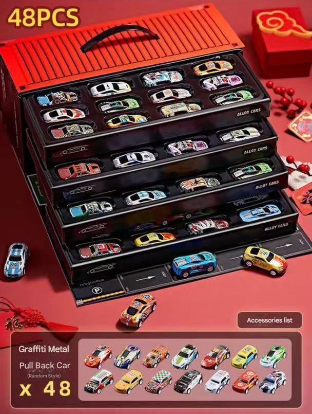 Alloy Car Model Cars In A Shipping Container 48 Cars