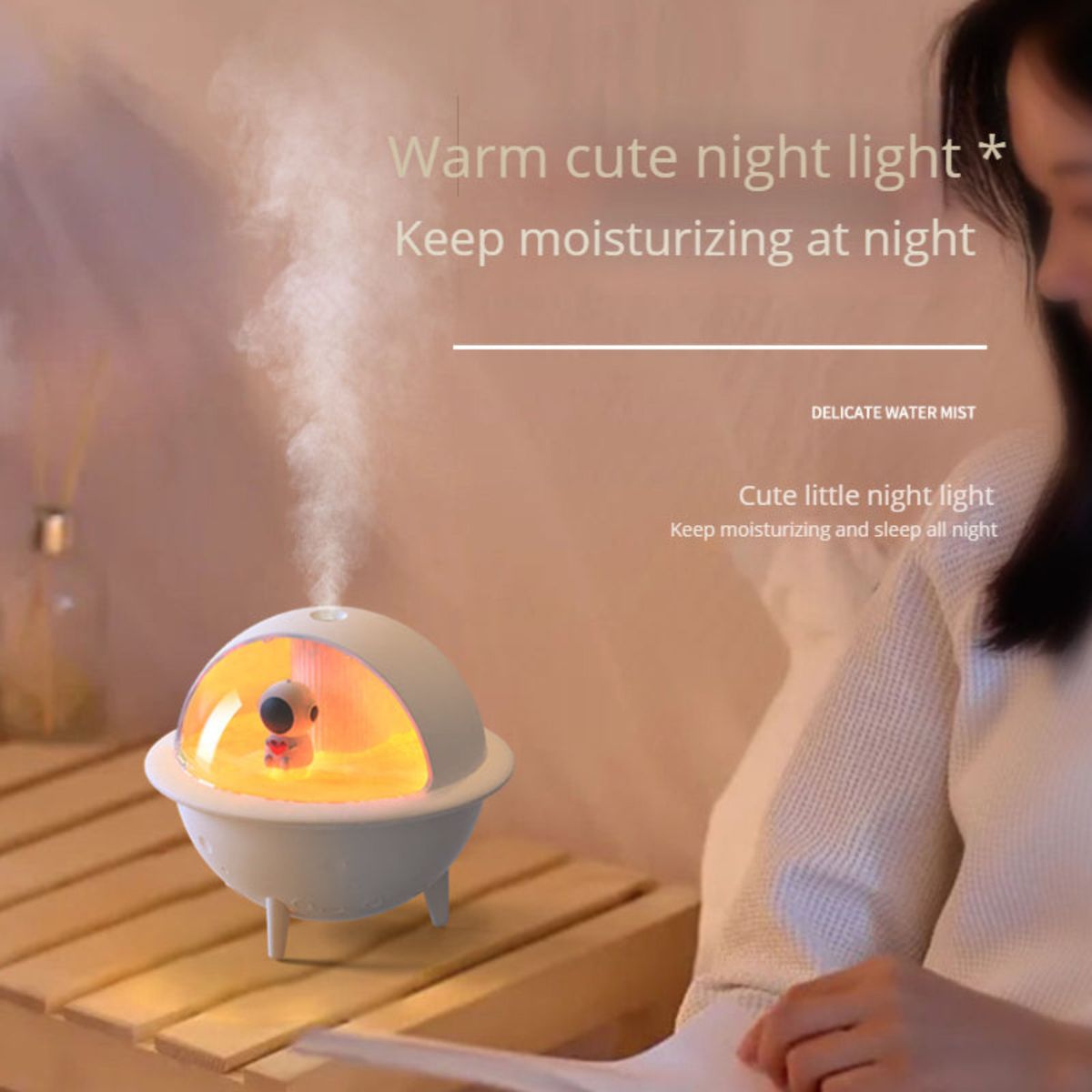 Humidifier Night Light Spaceship Design