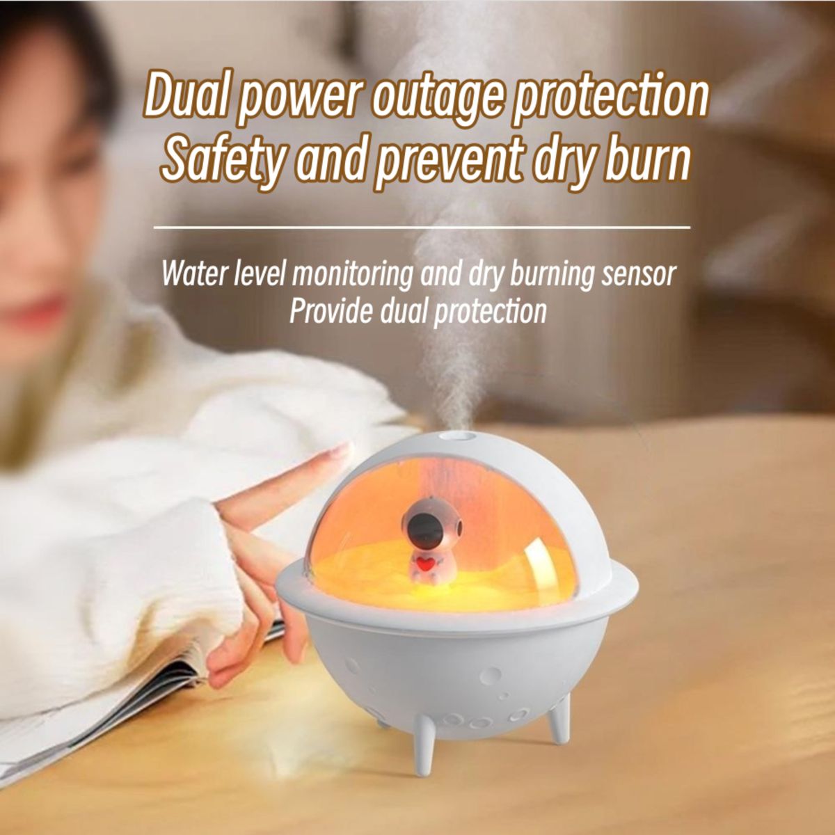 Humidifier Night Light Spaceship Design