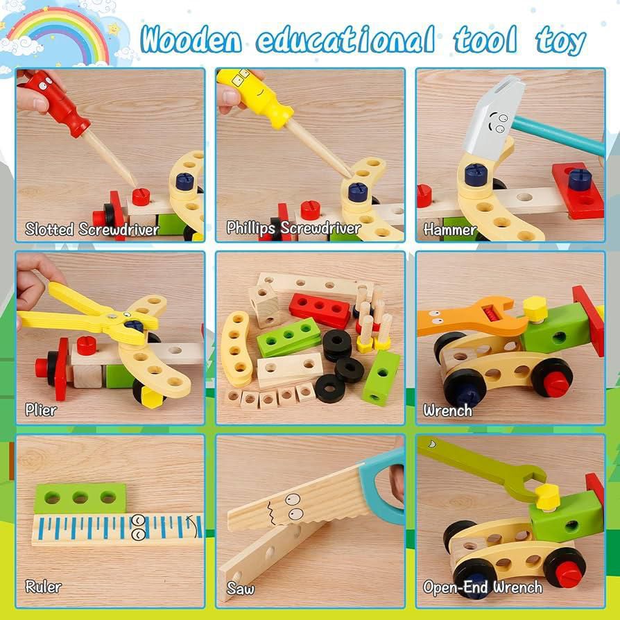 Kiddies Wooden Toolbox 34pc