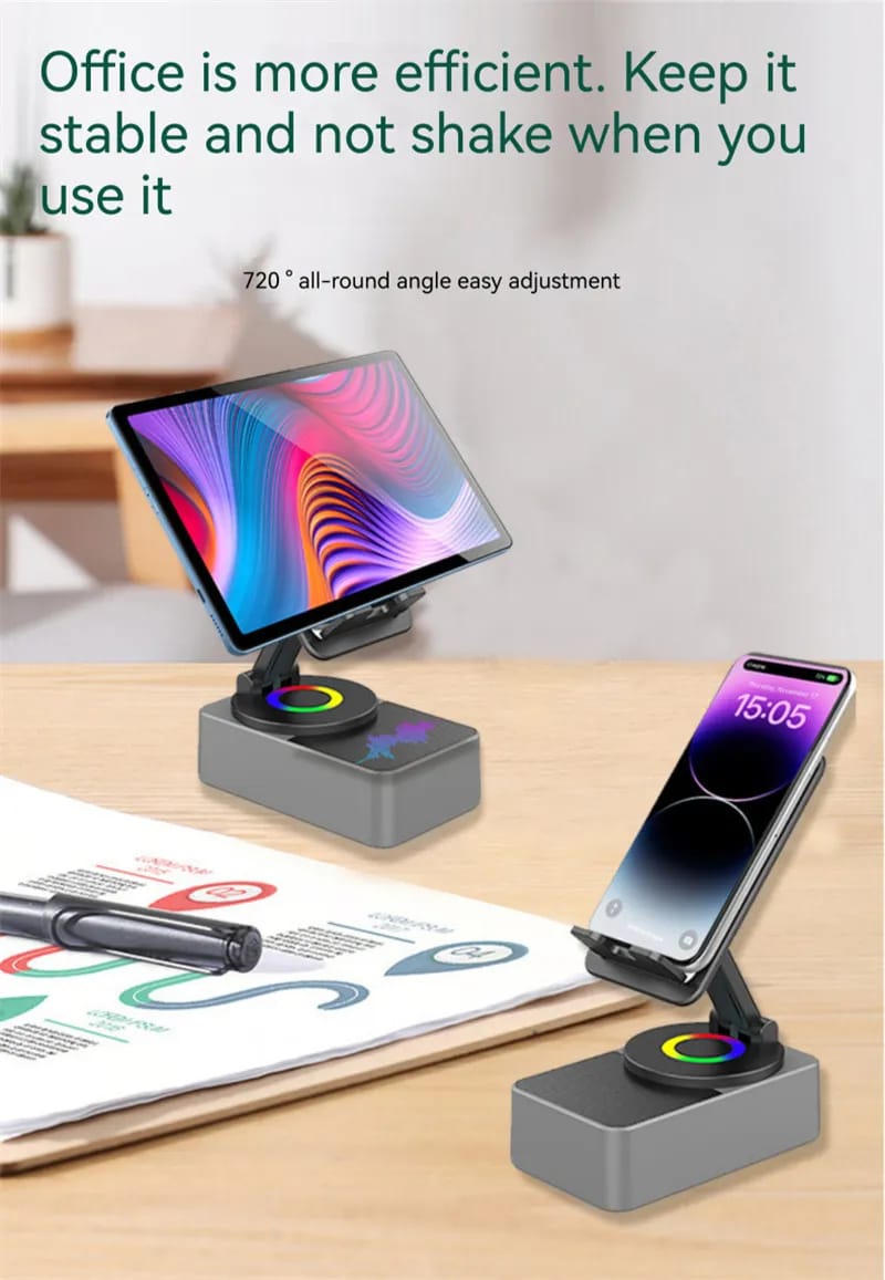 Phone Stand With Wireless Bluetooth Speaker