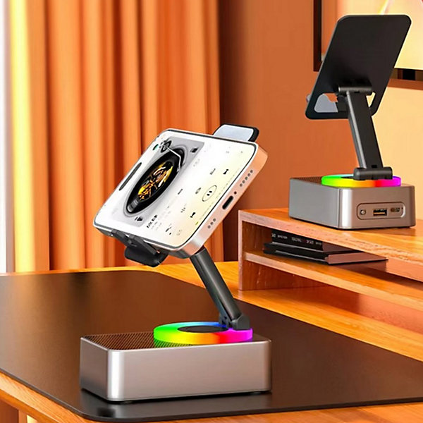 Phone Stand With Wireless Bluetooth Speaker