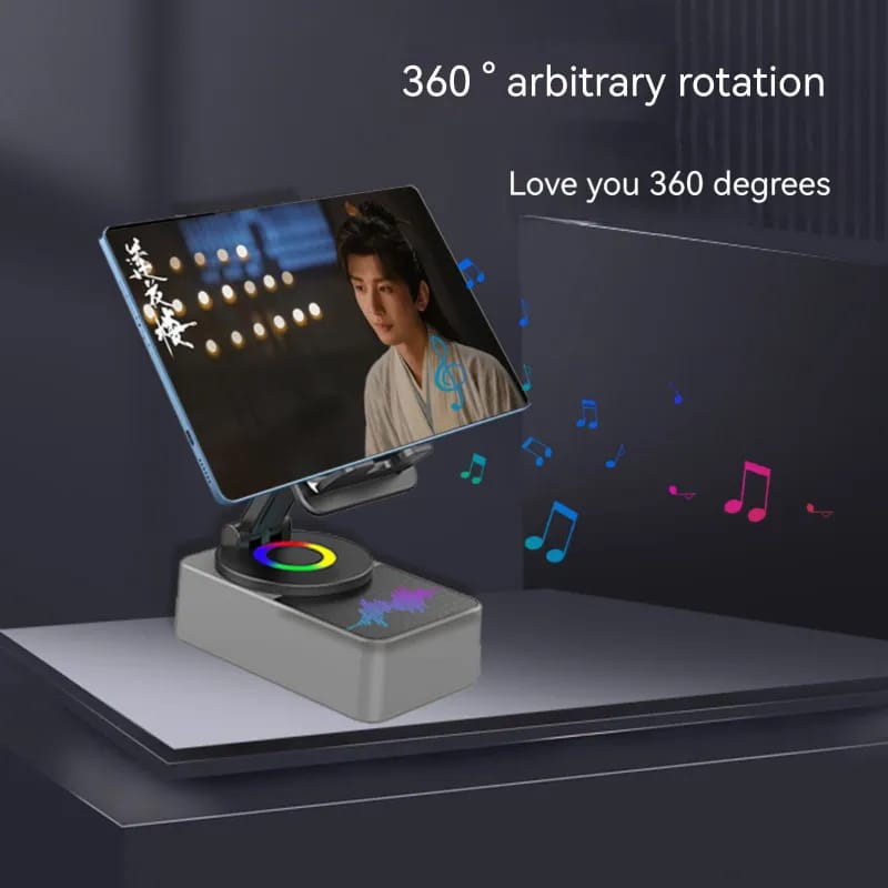 Phone Stand With Wireless Bluetooth Speaker
