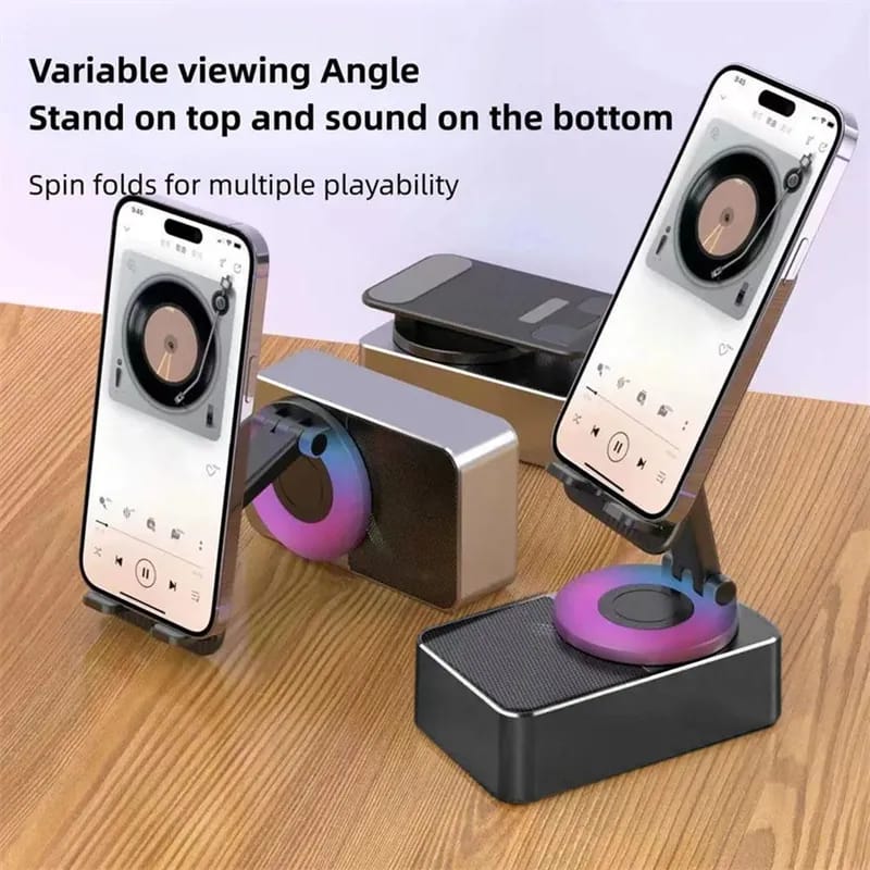 Phone Stand With Wireless Bluetooth Speaker